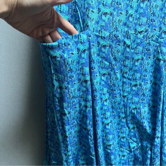 Blue Sky linen bamboo floral sleeveless dress Sz M - Picture 5 of 14
